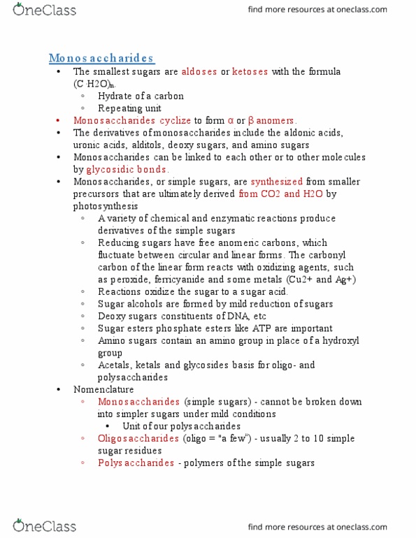 BICH 410 Lecture Notes - Lecture 8: Pentraxins, Vitreous Body, Galactose thumbnail