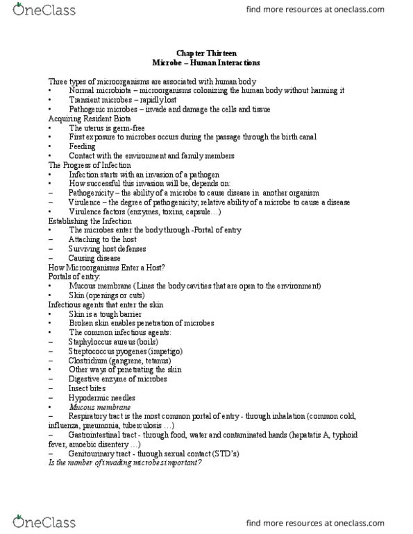 MCB 2000 Chapter Notes - Chapter 13: Opportunistic Infection, Gram-Negative Bacteria, Neuron thumbnail