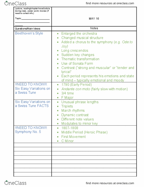 MUS 201 Lecture Notes - Lecture 9: Thematic Transformation, Sonata Form, Microsoft Powerpoint thumbnail