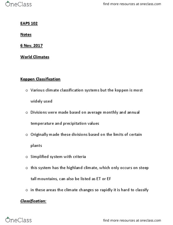 EAPS 10200 Lecture Notes - Lecture 8: Alpine Climate thumbnail