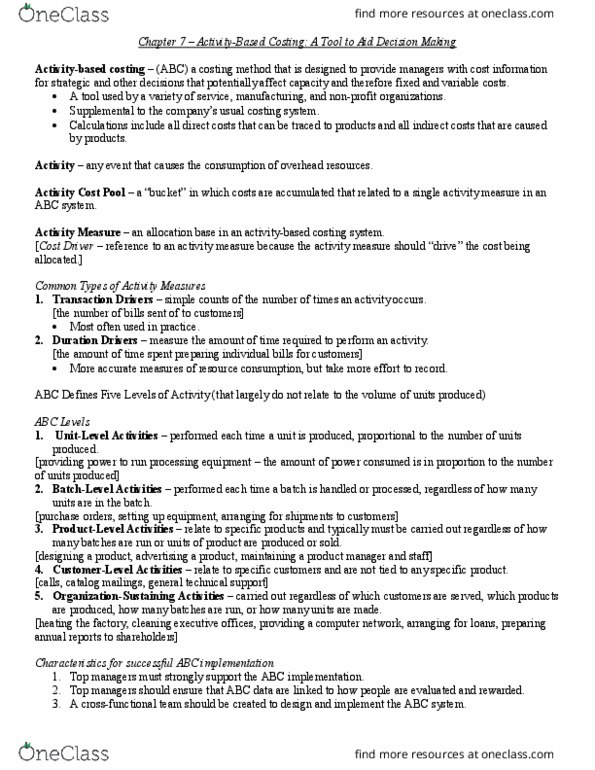 ACTG 2300 Chapter Notes - Chapter 7: General Ledger, Earnings Before Interest And Taxes, Resource Consumption thumbnail