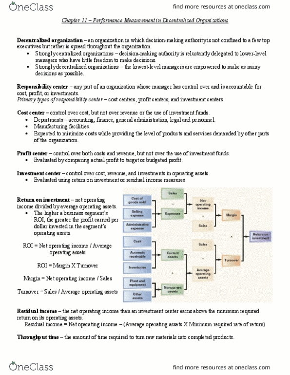 ACTG 2300 Chapter Notes - Chapter 11: Earnings Before Interest And Taxes, Profit Center thumbnail