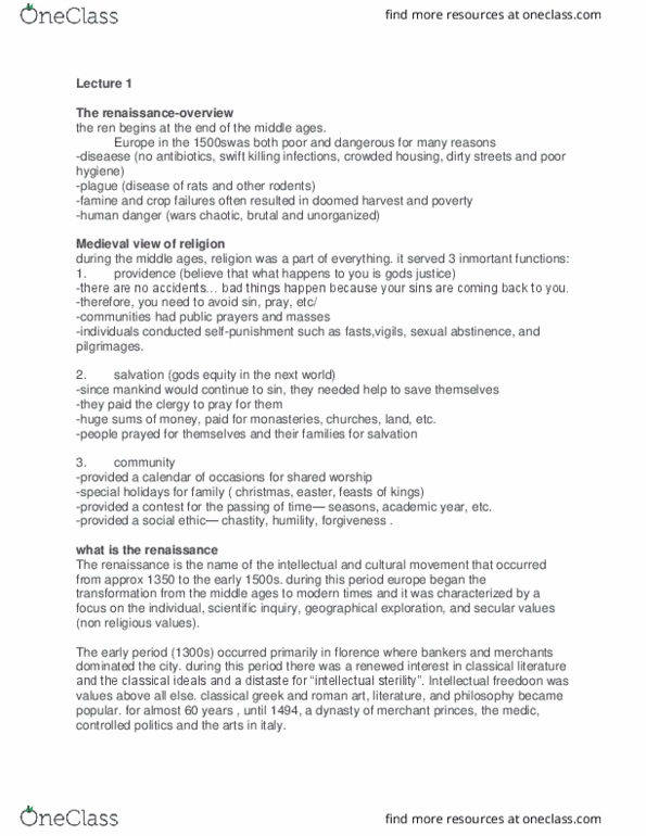 HISA04H3 Lecture Notes - Lecture 1: Classical Architecture, Purgatory, Indulgence thumbnail