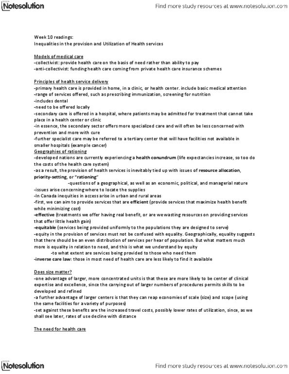 GGR353H5 Chapter Notes -Millennium Development Goals, Secondary Sector Of The Economy, Essential Medicines thumbnail