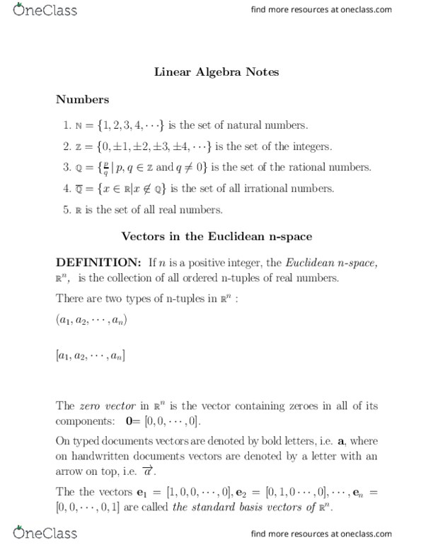 MATA23H3 Lecture Notes - Lecture 1: Distributive Property, Dot Product, Triangle Inequality thumbnail