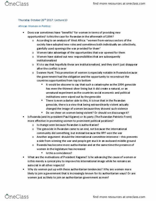 POLS 3000 Lecture Notes - Lecture 11: Civil Society, Alexis De Tocqueville, Malaria thumbnail