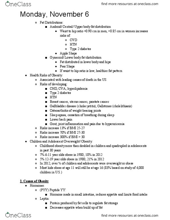 DIET 3150 Lecture Notes - Lecture 1: Saturated Fat, Junk Food, Ghrelin thumbnail