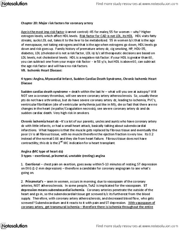 NURS 203 Lecture Notes - Internal Thoracic Artery, Coronary Circulation, Great Saphenous Vein thumbnail