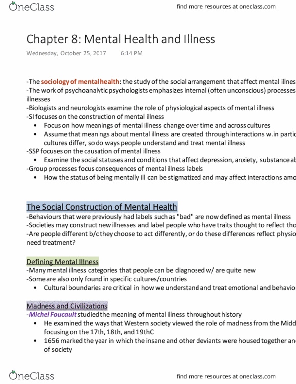 SOCPSY 2YY3 Chapter Notes - Chapter 8: Social Capital, Labeling Theory, Emotional And Behavioral Disorders thumbnail