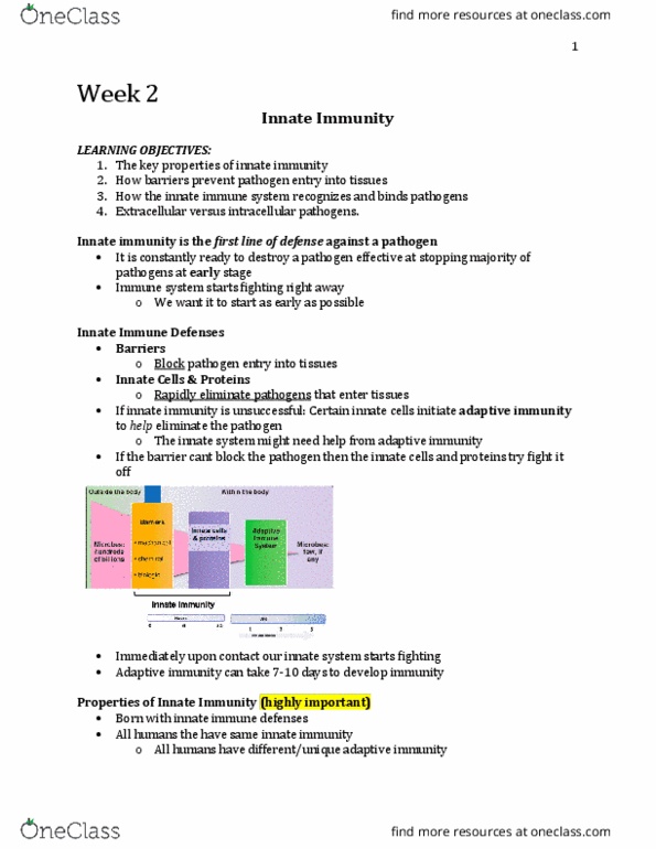 Microbiology and Immunology 3820A Lecture Notes - Lecture 2: Nod2, Sepsis, Aureus thumbnail