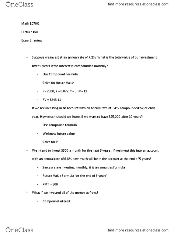 MATH 1070Q Lecture Notes - Lecture 20: Compound Interest, Square Root thumbnail