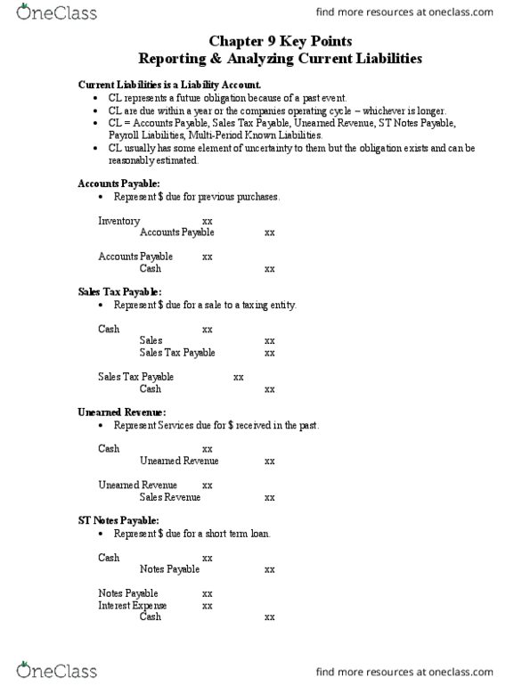 ACCT-110 Lecture Notes - Lecture 8: Promissory Note, Contingent Liability thumbnail