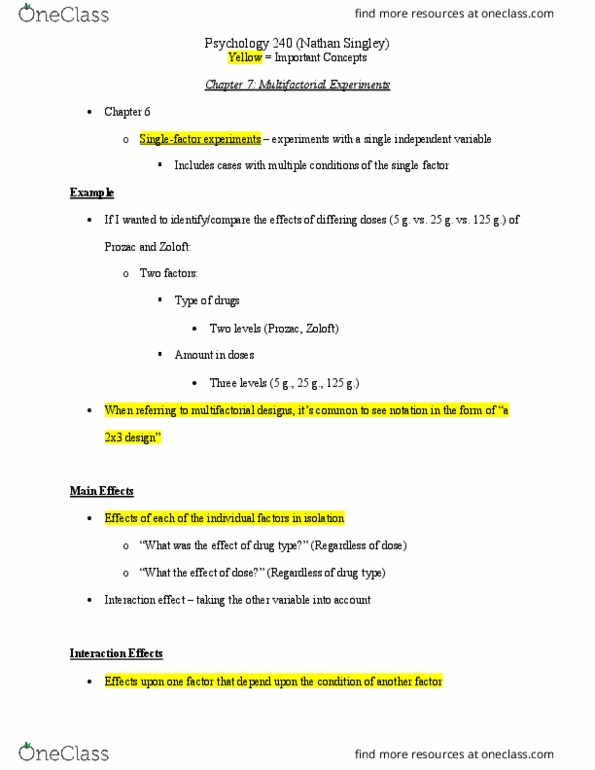 PSY 240 Lecture Notes - Lecture 10: Standard Deviation, Sertraline, Fluoxetine thumbnail