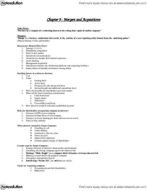 MGST 391 Lecture Notes - Management Buyout, Transfer Pricing, Scrip thumbnail