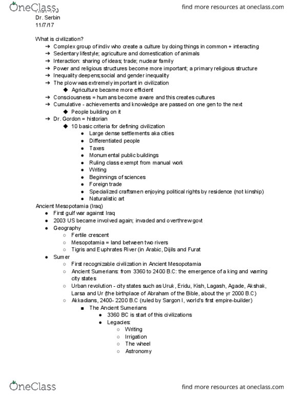 HIST 170 Lecture Notes - Lecture 11: Gulf War, Euphrates, Akshak thumbnail