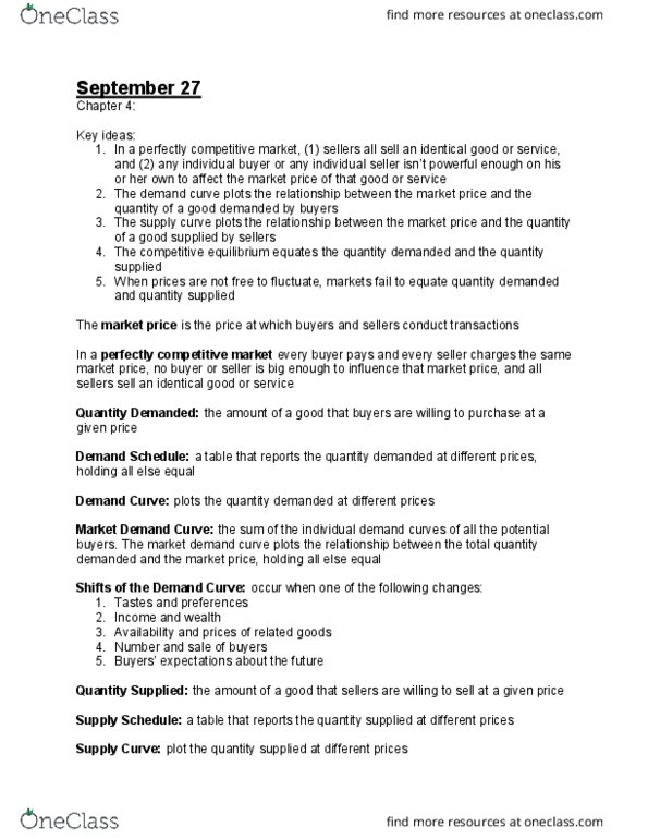 ECON 222 Lecture Notes - Lecture 4: Demand Curve, Perfect Competition, Competitive Equilibrium thumbnail