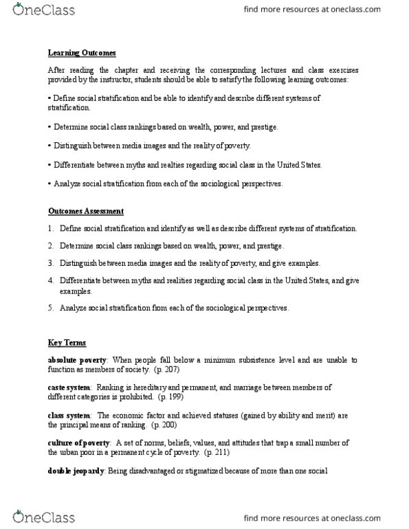 SOC 302 Lecture Notes - Lecture 8: Social Inequality, Upper Class, Intersectionality thumbnail