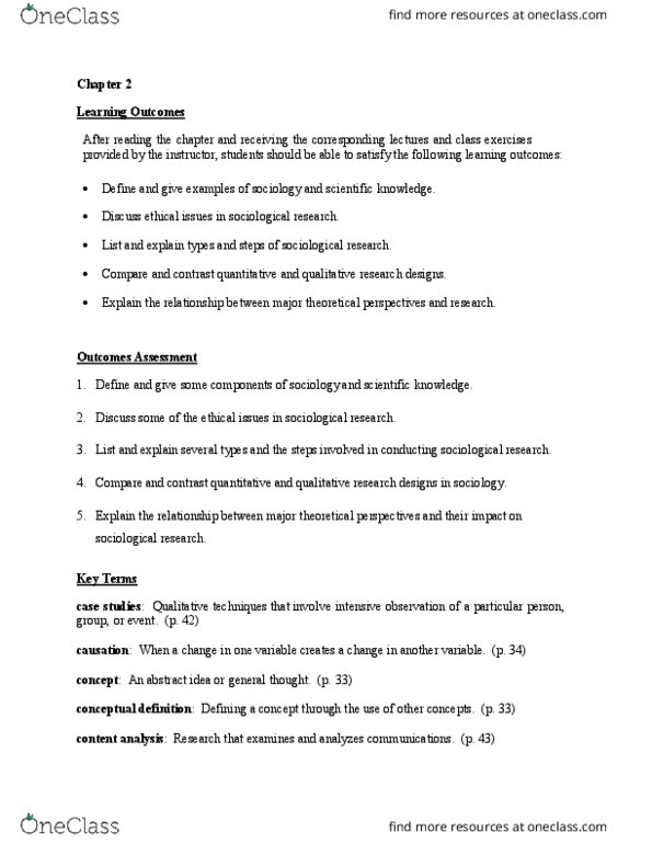 SOC 302 Lecture Notes - Lecture 7: Participant Observation, Inductive Reasoning, Operational Definition thumbnail