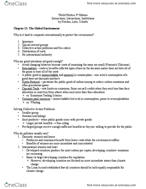 POLS 1301 Chapter Notes - Chapter 13: Montreal Protocol, Oil Tanker, Kyoto Protocol thumbnail