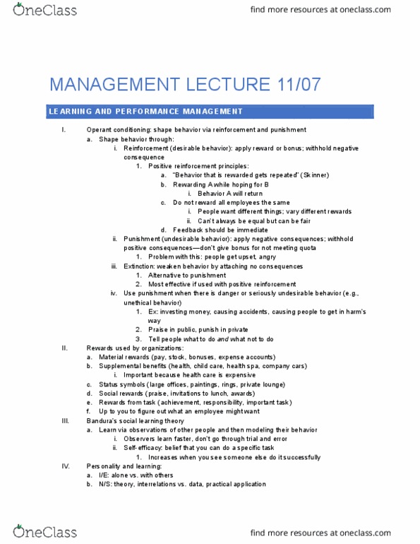 B A 350 Lecture Notes - Lecture 16: Role Conflict, Performance Appraisal, Goal Setting thumbnail