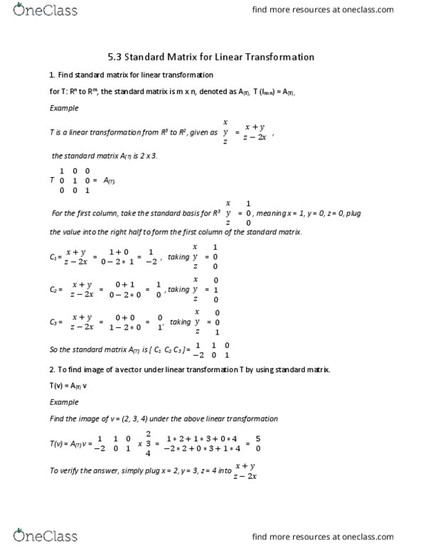 MATH 1104 Lecture Notes - Lecture 16: Linear Map thumbnail