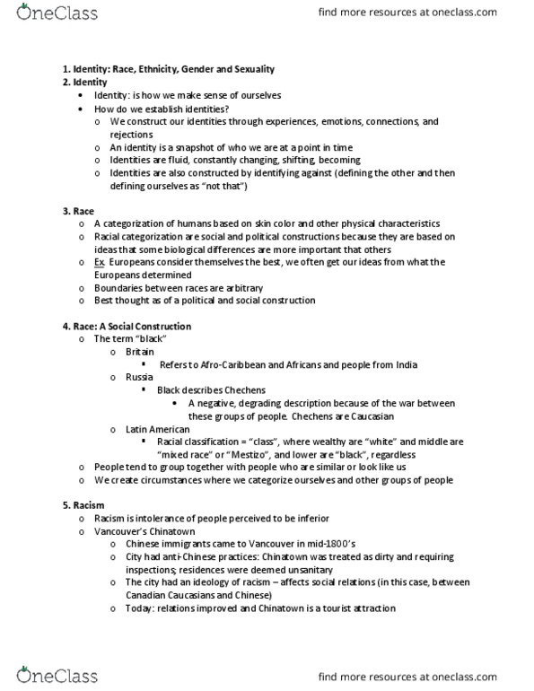 GEOG 1280 Lecture Notes - Lecture 14: Ethnocentrism, Social Distance, Visible Minority thumbnail