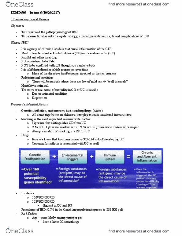 EXMD 509 Lecture Notes - Lecture 6: Muscular Layer, Metaplasia, Diarrhea thumbnail