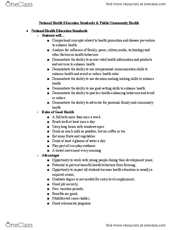 HLTH 210 Lecture Notes - Lecture 25: Campaign Finance In The United States, Flextime, Defecation thumbnail