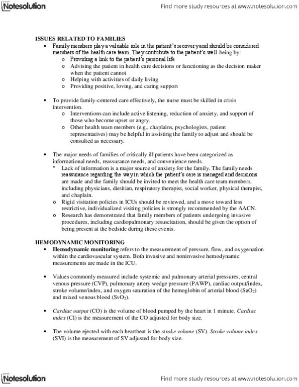 NURS 287 Lecture Notes - Central Venous Pressure, Cardiopulmonary Resuscitation, Pulmonary Artery thumbnail