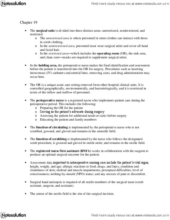 NURS 287 Lecture Notes - Registered Nurse, Antiseptic, Laryngeal Mask Airway thumbnail