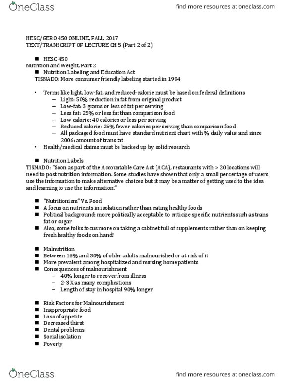 HESC 450 Lecture Notes - Lecture 5: Bulimia Nervosa, Stress Management, Cardiac Arrhythmia thumbnail