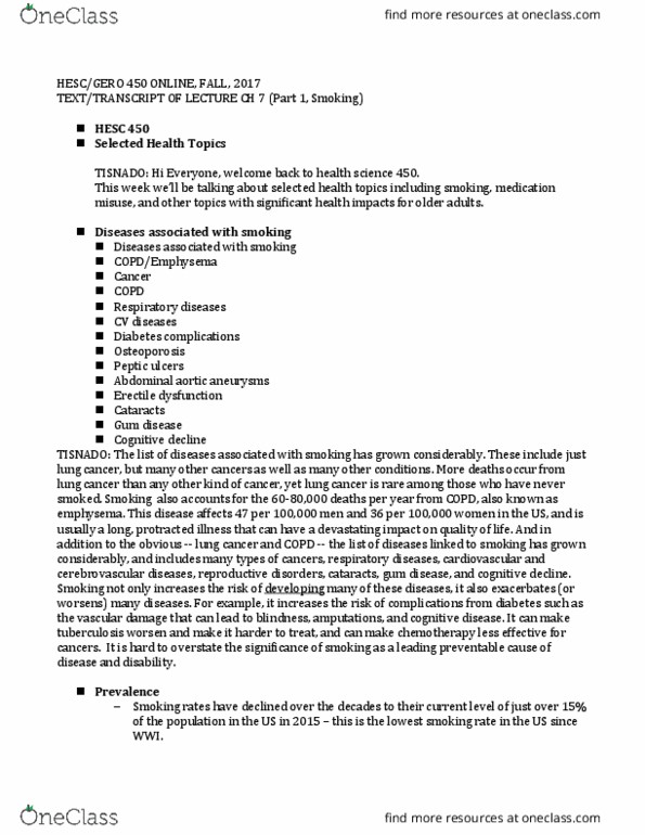 HESC 450 Lecture Notes - Lecture 7: Asthma, Varenicline, Smoking Cessation thumbnail