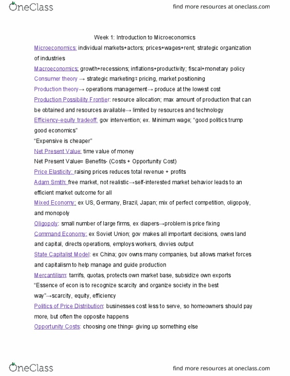 MGMT 4A Lecture Notes - Lecture 1: Market Failure, Net Present Value, State Capitalism thumbnail