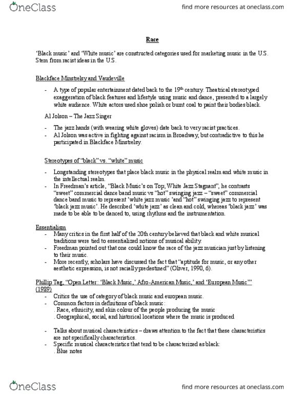MUS 3308 Lecture Notes - Lecture 10: Nat King Cole, Hank Ballard, Paul Gilroy thumbnail