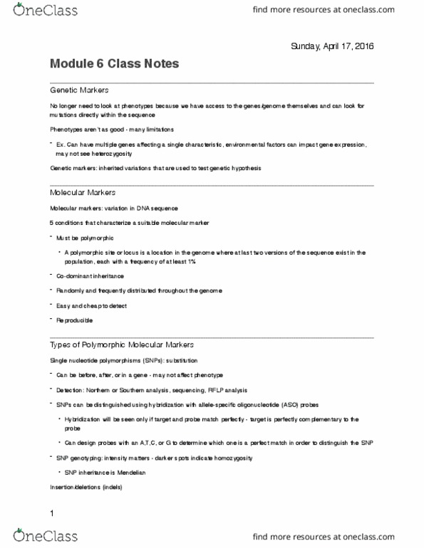 BIO 2133 Lecture Notes - Lecture 6: Restriction Enzyme, Chain Termination, Deoxycytidine Triphosphate thumbnail