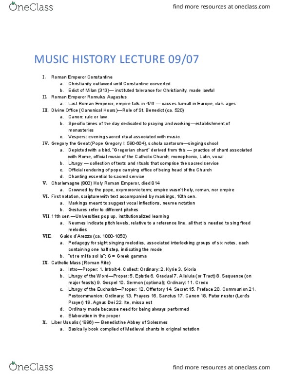 MUSIC 308A Lecture Notes - Lecture 3: Liber Usualis, Ite, Missa Est, Neume thumbnail