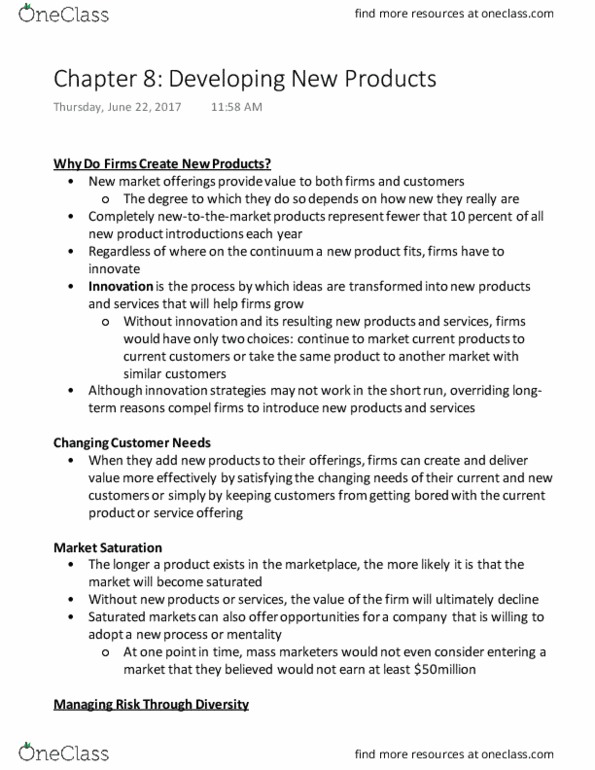 COMMERCE 2MA3 Chapter Notes - Chapter 8: Technical Support, Reverse Innovation, Marketing Mix thumbnail