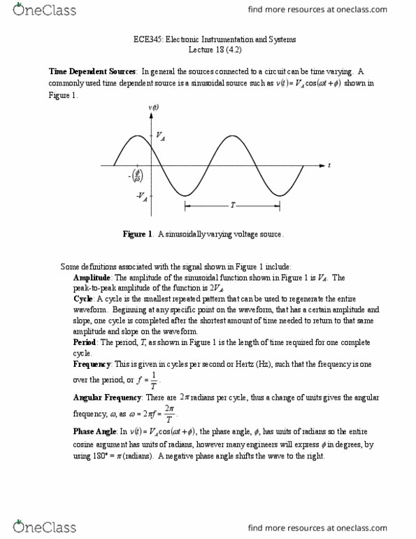ECE 345 Lecture Notes - Lecture 18: Inductor, Dependent Source, Voltage Source thumbnail