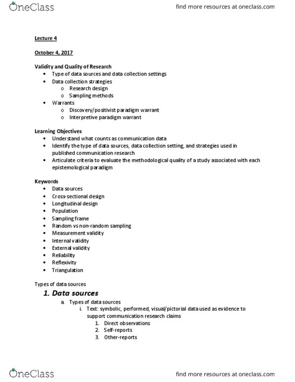 CS235 Lecture Notes - Lecture 4: Content Validity, Sampling Fraction, Verstehen thumbnail