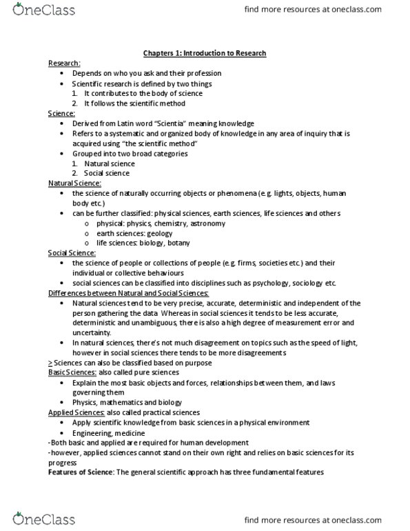 KINE 2049 Chapter Notes - Chapter 1: Falsifiability, Karl Popper, Natural Science thumbnail