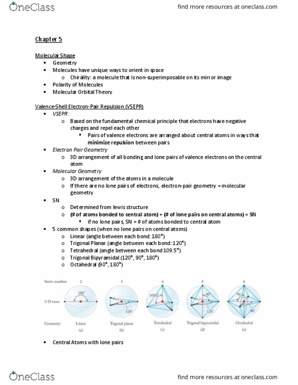 CHEM 1211 Lecture Notes - Lecture 5: Polycyclic Aromatic Hydrocarbon, Steric Number, Chemical Formula thumbnail