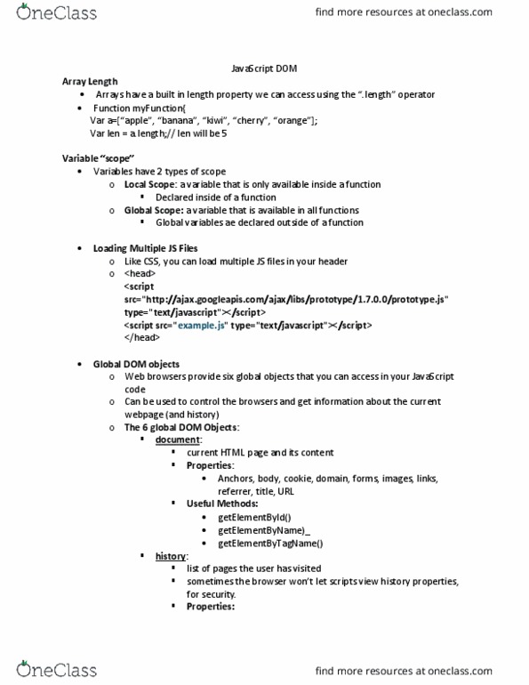 EECS 1012 Lecture Notes - Lecture 7: Unobtrusive Javascript, Hostname thumbnail