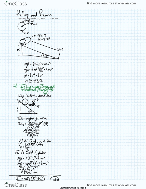 PHYS-216 Lecture 24: PHYS 216 Lecture 24: University Physics I: Rolling and Ramps thumbnail