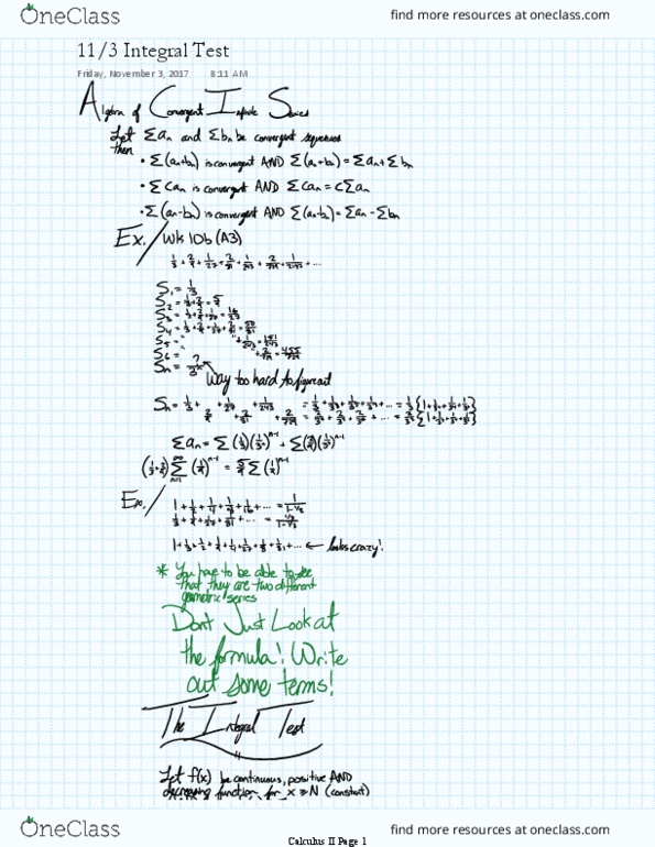 MATH-182 Lecture 23: MATH 182 Lecture 23: Calculus II: Integral Test thumbnail
