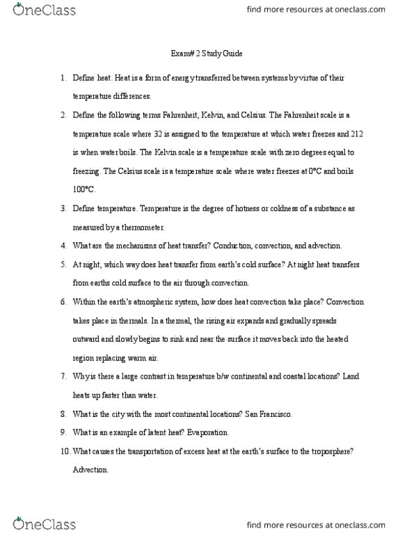 GSC 304 Lecture Notes - Lecture 11: Precipitable Water, Apparent Temperature, Vertical Draft thumbnail