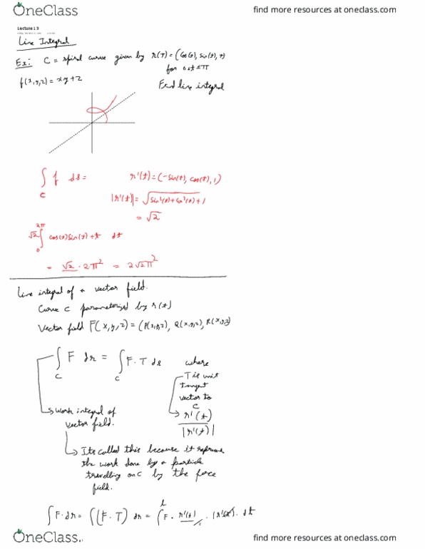 MATH 324 Lecture 13: Lecture 13: Line integral on Vector Field thumbnail