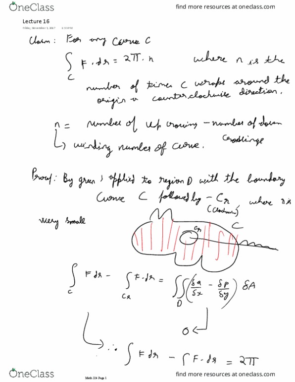 MATH 324 Lecture 16: Lecture 16: Green's Theorem thumbnail