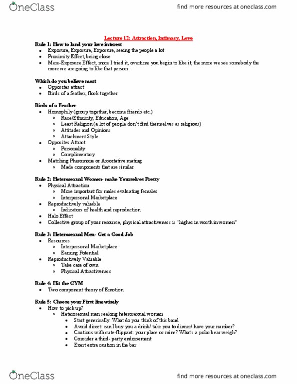 PSY 3122 Lecture Notes - Lecture 12: Sexual Attraction, Casual Sex, Assortative Mating thumbnail