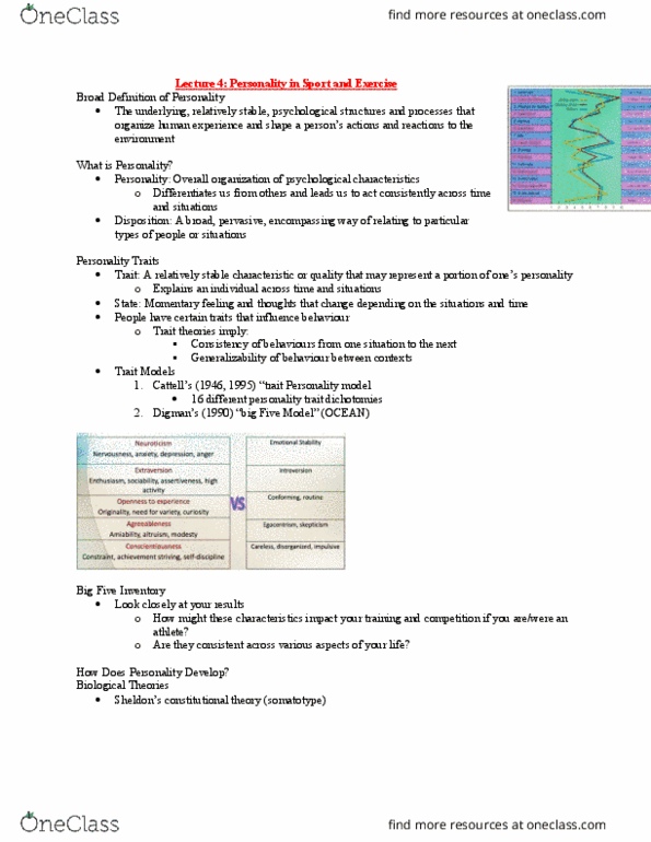 APA 2140 Lecture Notes - Lecture 4: Achievement Orientation, Goal Orientation, Conscientiousness thumbnail