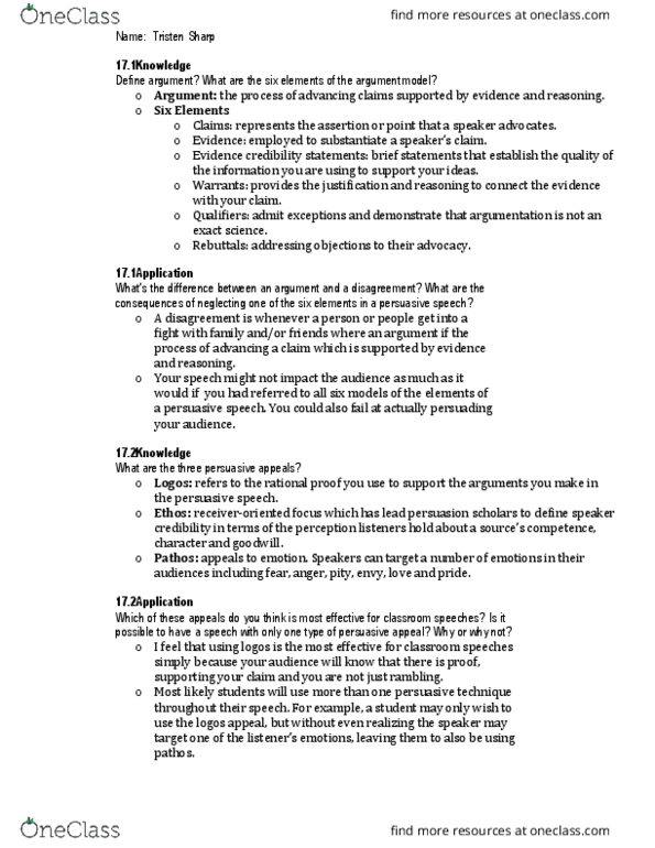 COM 110 Chapter Notes - Chapter 17: Ad Hominem, False Dilemma, Exact Sciences thumbnail